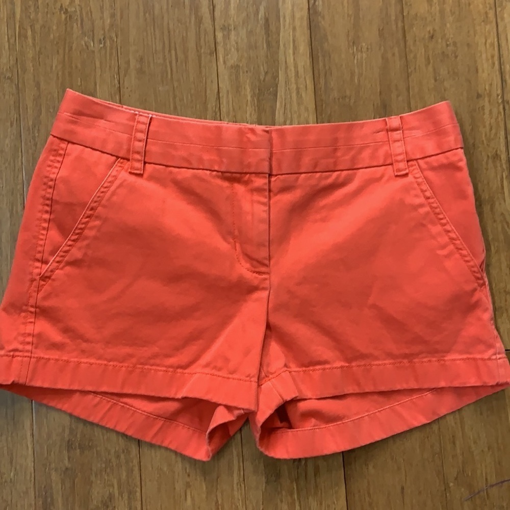 JCREW 3” Orange Chino Shorts sz 2 - Picture 2 of 4